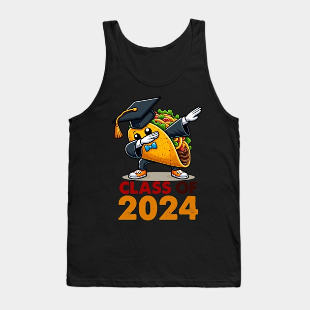 Class Of 2024 Cinco de Mayo Grad Dabbing Taco Graduation Funny Tank Top by inksplashcreations